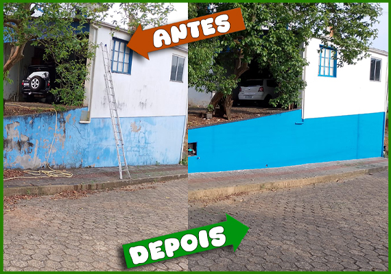 Pintura externa usando Suvinil!<br>
Material usado: Tinta Suvinil Fachada Protegida Emborrachada